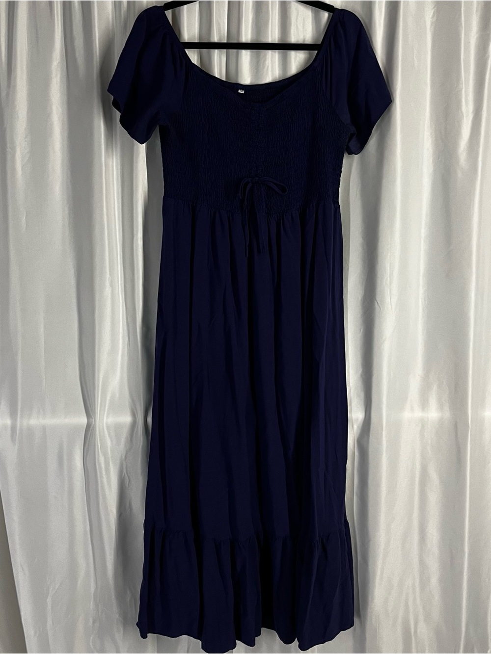 Women’s Navy Blue Smocked Maxi Dress